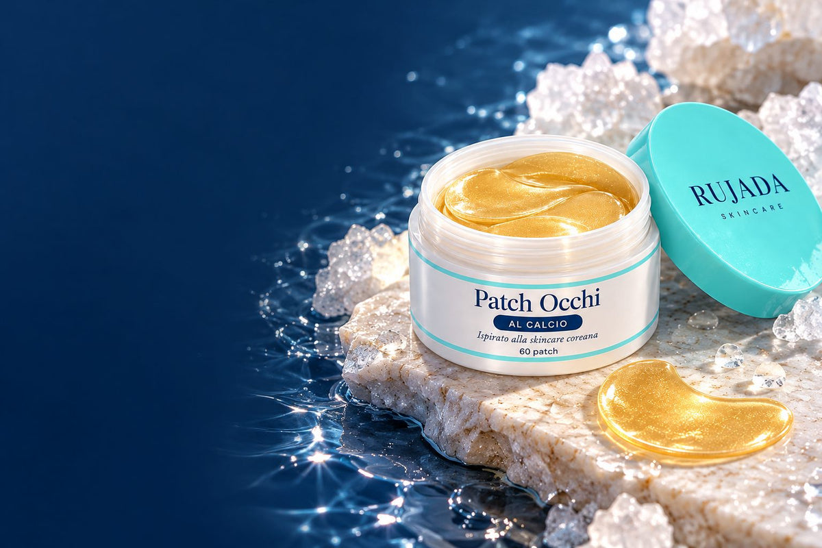 Vasetto di patch RUJADA aperto tra cristalli minerali e acqua